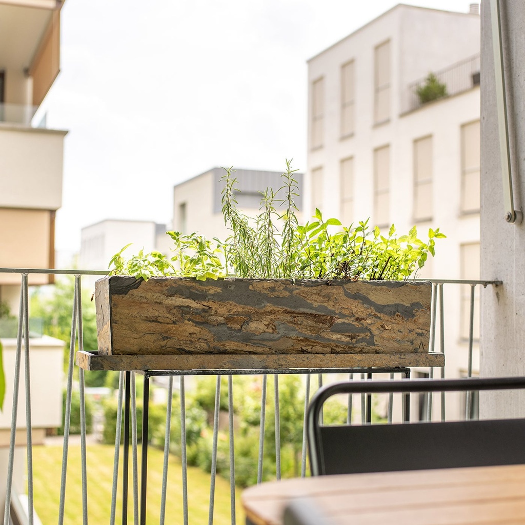 Bac à fleurs Dessous de plat 50 cm Balcon Ardoise TRAY 50 Rusty de CLIMAQUA