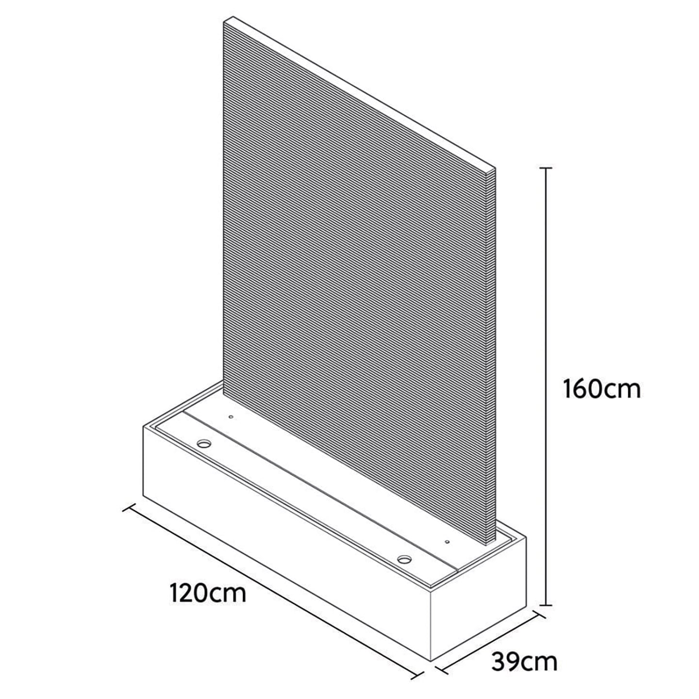 Mur d'eau ardoise 160 cm LIV Wall CLIMAQUA