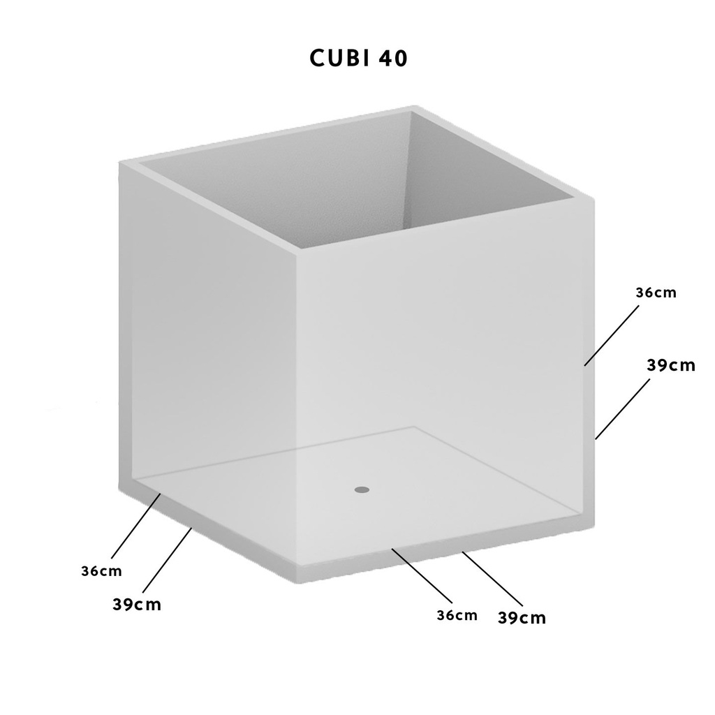 CLIMAQUA Planter Extérieur CUBI 40 Anthracite