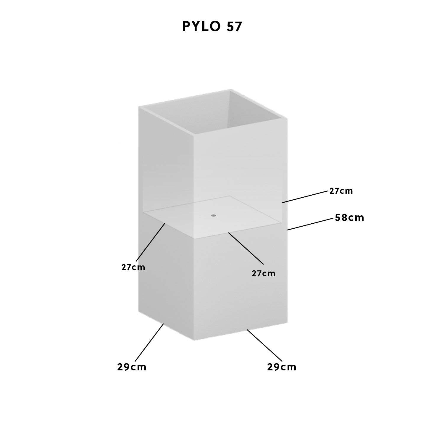 CLIMAQUA Planter Intérieur PYLO 57 anthracite