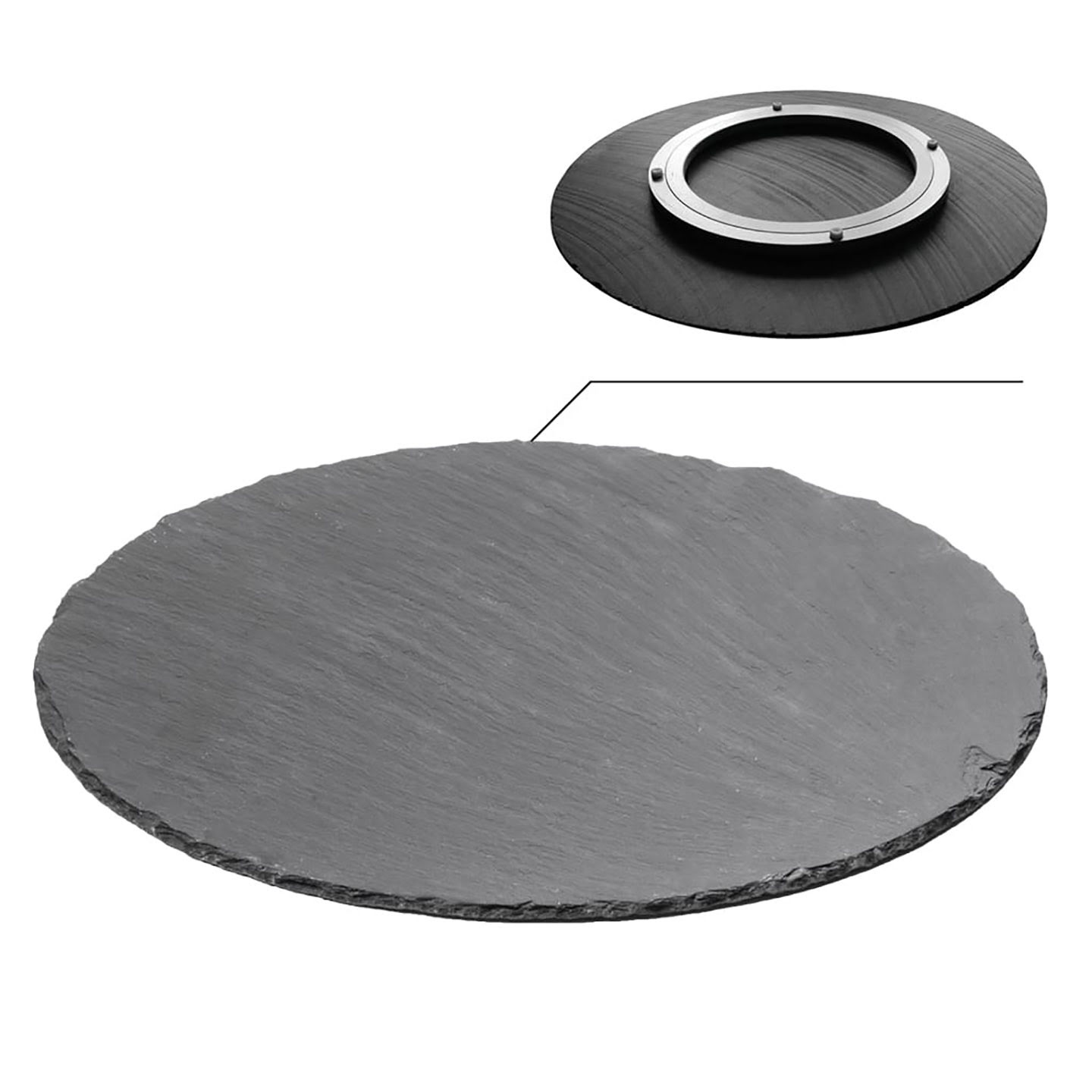 Ardoise Plaque tournante Anthracite 40 cm ronde CLIMAQUA