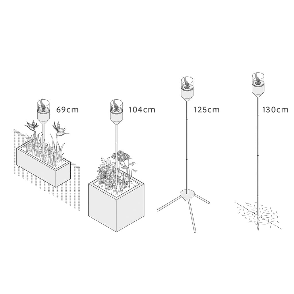 SET : 3x FLAMBO S Muskat Torche de jardin feu éthanol