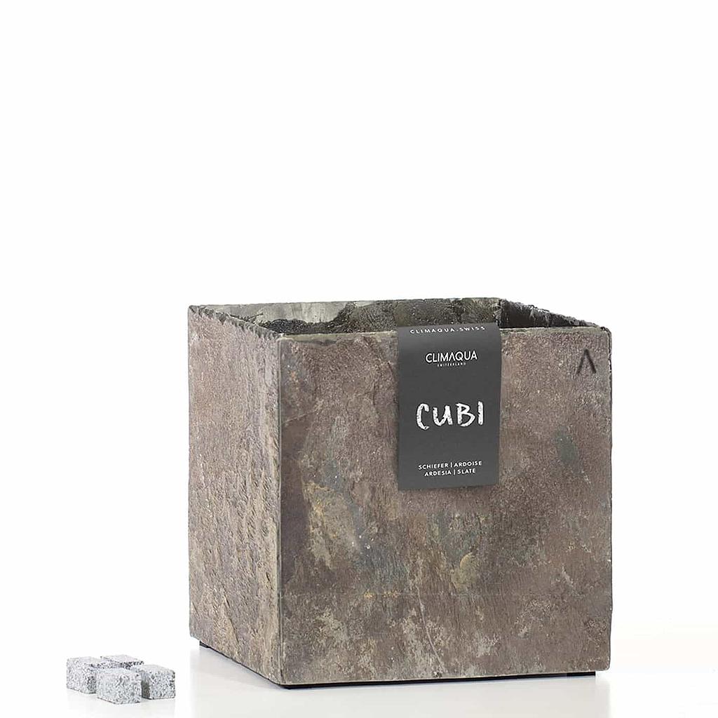 Cache-pot 30 cm moderne CUBI 31 Rusty de CLIMAQUA