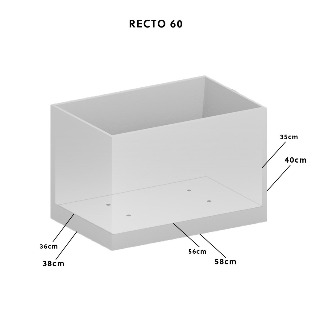 CLIMAQUA Planter Extérieur RECTO 60 Rusty