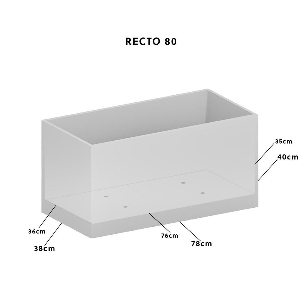 CLIMAQUA Planter Extérieur RECTO 80 Rusty