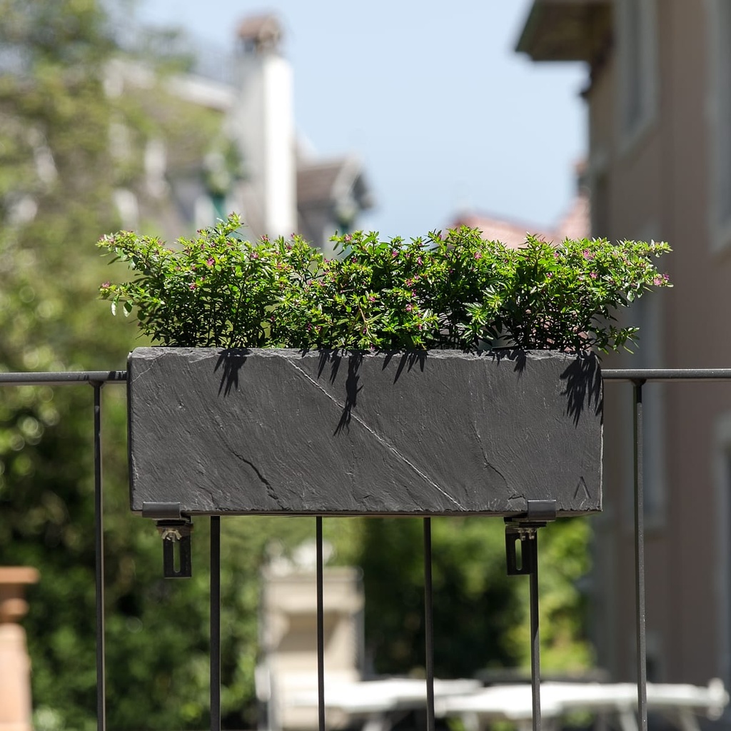 Bac à fleurs en ardoise Balcon JARDI 50 de CLIMAQUA