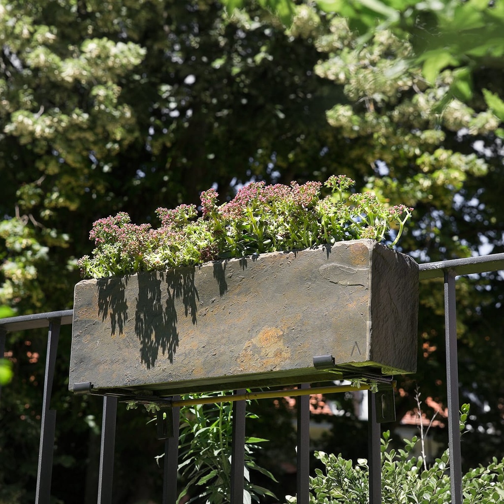 Bac à fleurs en ardoise Balcon JARDI 50 Rusty de CLIMAQUA