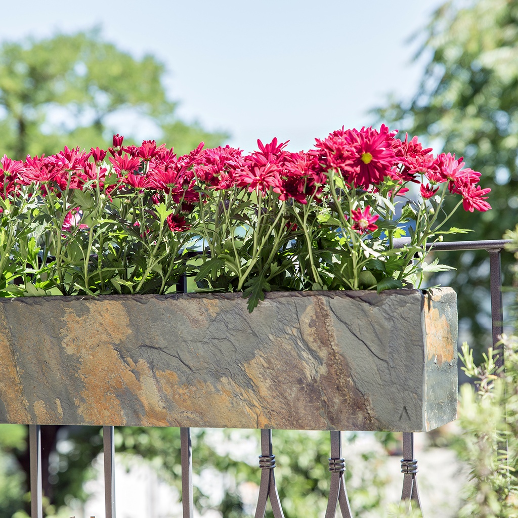 Bac à fleurs grand balcon Ardoise JARDI 80 Rusty de CLIMAQUA