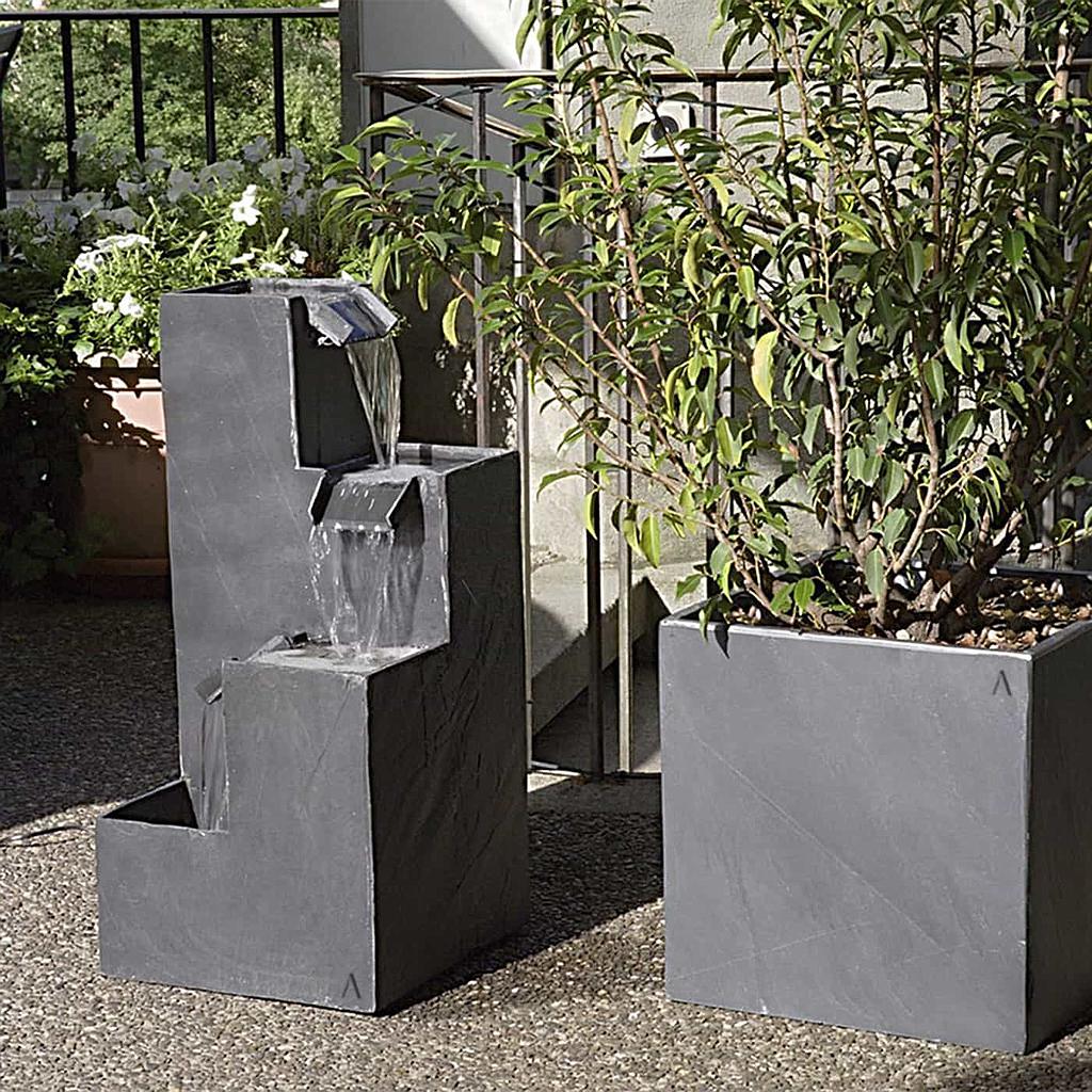 KUBO Design Fontaine de jardin ardoise