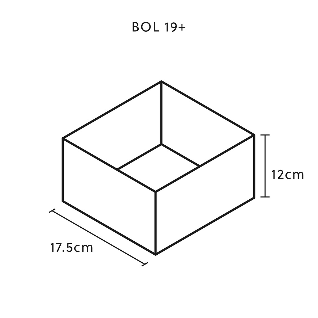 Cache-pot carré Anthracite 17,5 cm BOL 19+ Anthracite de CLIMAQUA