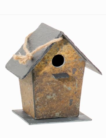 Petite maison pour oiseaux en ardoise moderne Birdhouse S de CLIMAQUA