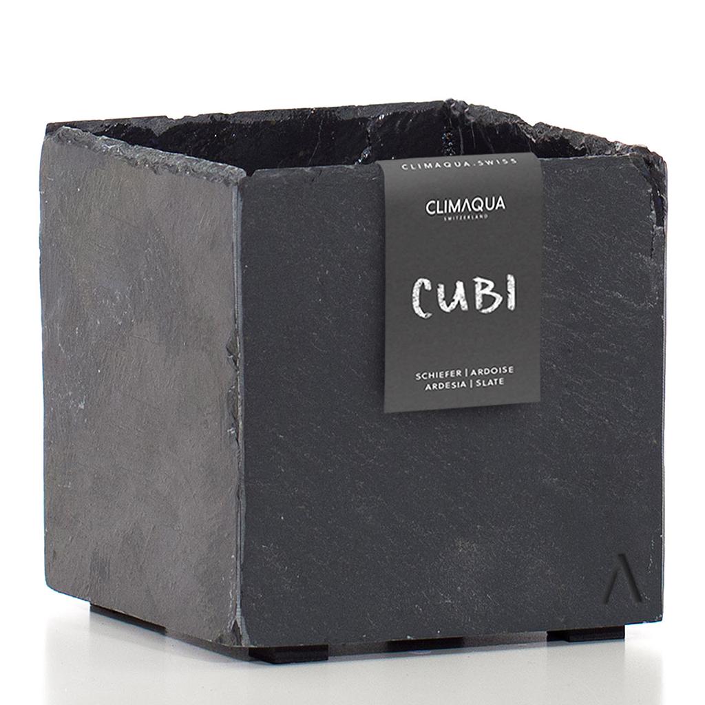 Pot de fleurs carré Anthracite CUBI 17 de CLIMAQUA