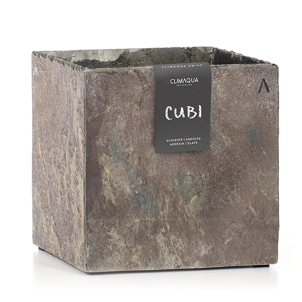 Cache-pot 30 cm de haut CUBI 31 Rusty de CLIMAQUA